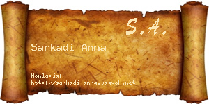 Sarkadi Anna névjegykártya