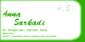 anna sarkadi business card